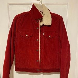 Levi’s Dark Red Sherpa Corduroy Jacket